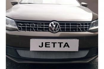4 099 р. Защита радиатора Стрелка11 PREMIUM Volkswagen Jetta A6 седан дорестайлинг (2011-2015) (черная)  с доставкой в г. Белгород. Увеличить фотографию 2