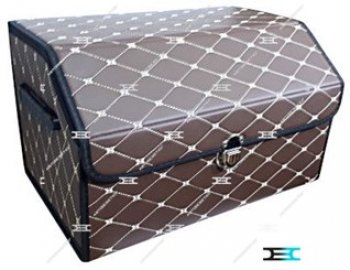 Автобокс 45х32х30см КИТАЙ БОКС  (Коричневый с белой строчкой)