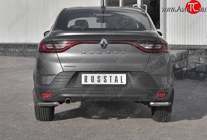 11 999 р. Защита заднего бампера (Ø42 мм уголки, нержавейка) SLITKOFF Renault Arkana (2019-2025)  с доставкой в г. Белгород