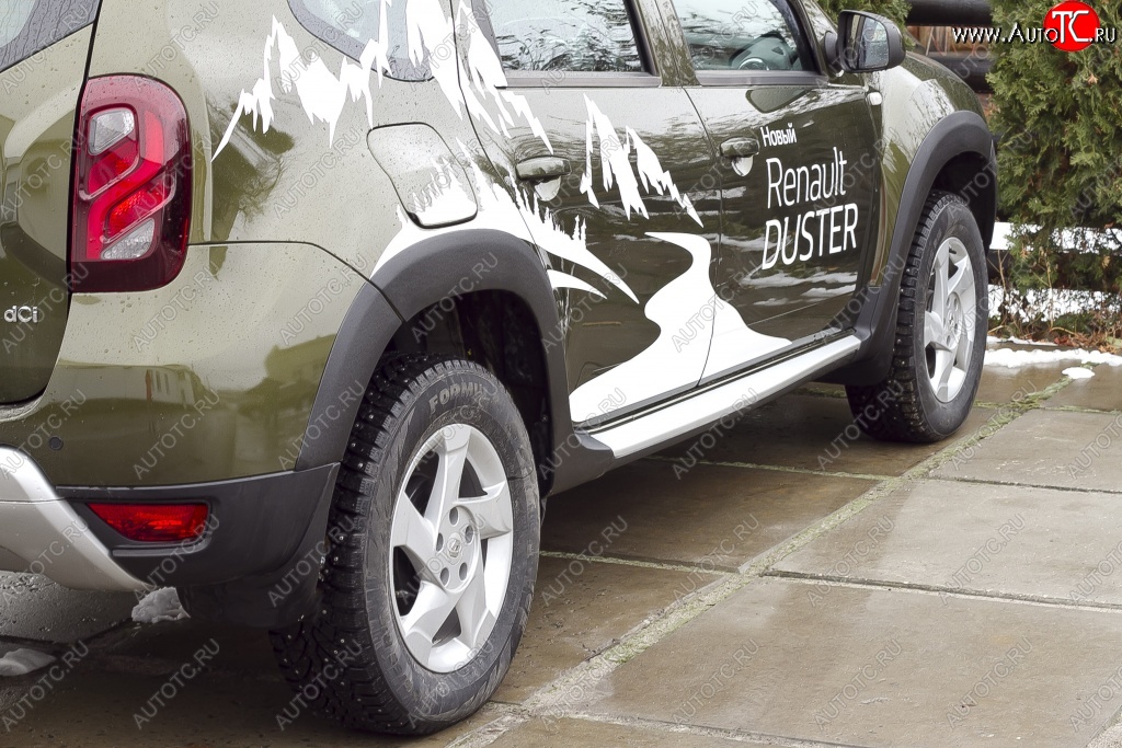 8 899 р. Накладки на колёсные арки RA Renault Duster HS рестайлинг (2015-2021) (Неокрашенные)  с доставкой в г. Белгород