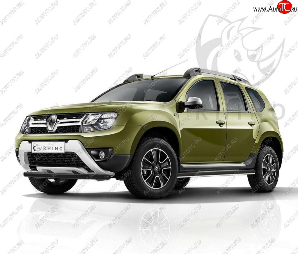 19 999 р. Пороги труба d63 ч. сталь SLITKOFF (v3) Renault Duster HS рестайлинг (2015-2021)  с доставкой в г. Белгород