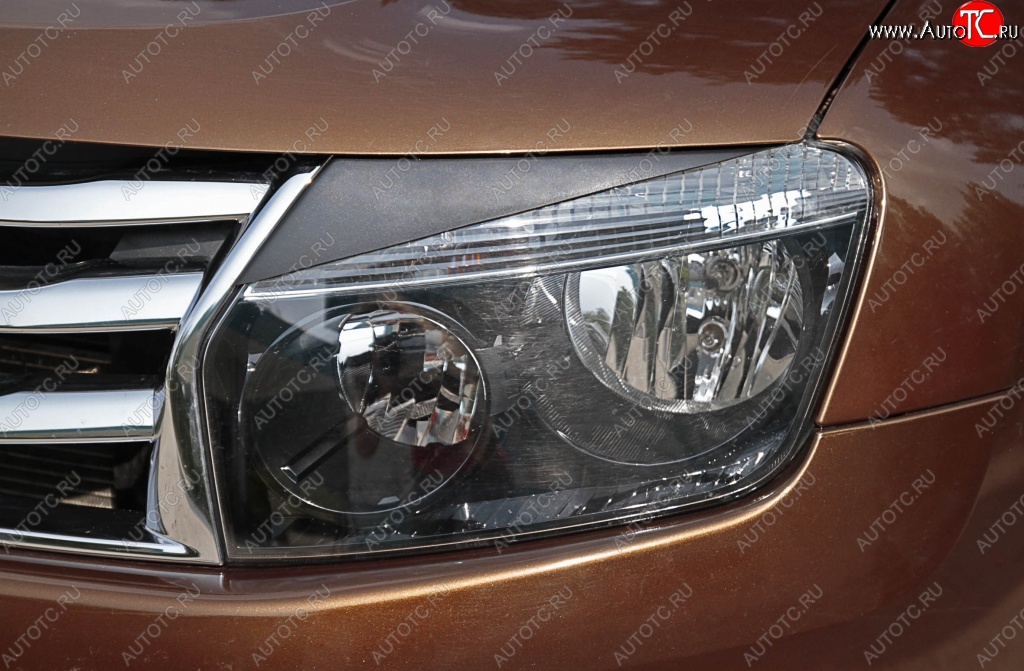 689 р. Реснички на фары RA Renault Duster HS рестайлинг (2015-2021) (Неокрашенные)  с доставкой в г. Белгород