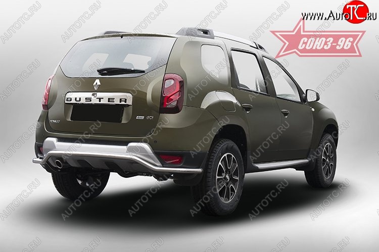 8 504 р. Волнистая защита заднего бампера с диаметром 42мм Souz-96  Renault Duster  HS (2015-2021) рестайлинг  с доставкой в г. Белгород