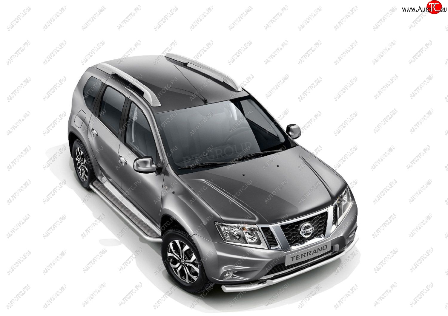 21 649 р. Порожки для ног из трубы Ø51 с алюминиевой площадкой Petroil Tuning Renault Duster HS рестайлинг (2015-2021) (Нержавеющая полированная сталь)  с доставкой в г. Белгород