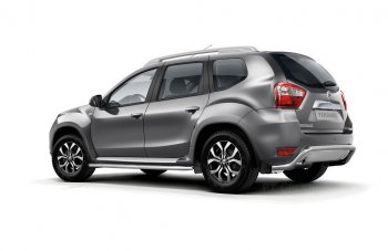 21 649 р. Порожки для ног из трубы Ø51 с алюминиевой площадкой Petroil Tuning Renault Duster HS рестайлинг (2015-2021) (Нержавеющая полированная сталь)  с доставкой в г. Белгород. Увеличить фотографию 3