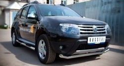 14 499 р. Одинарная защита переднего бампера диаметром 63 мм (4x4) SLITKOFF  Renault Duster  HS (2010-2015) дорестайлинг  с доставкой в г. Белгород. Увеличить фотографию 3