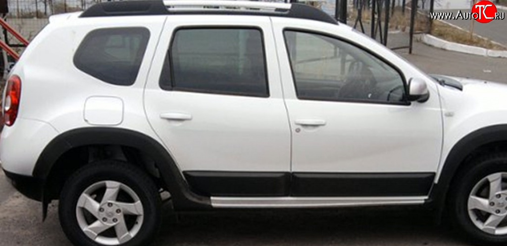 7 709 р. Молдинги дверей (комплект) RussArtel Renault Duster HS рестайлинг (2015-2021) (Поверхность шагрень)  с доставкой в г. Белгород