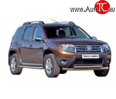 51 999 р. Защита порогов d63.5 мм Металл Дизайн Renault Duster HS рестайлинг (2015-2021) (Сталь с покрытием в цвет черный матовый)  с доставкой в г. Белгород