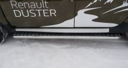 13 399 р. Широкая защита порогов (рестайлинг) Russtal Renault Duster HS рестайлинг (2015-2021) (Защита порогов с со скосами на торцах (вариант 1))  с доставкой в г. Белгород. Увеличить фотографию 3