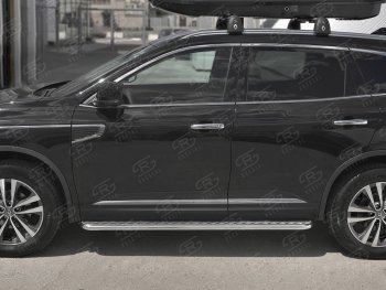 24 649 р. Пороги SLITKOFF d42 с листом  Renault Koleos  2 (2016-2025) (лист алюминий, труба нержавейка)  с доставкой в г. Белгород. Увеличить фотографию 2