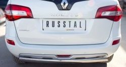 12 999 р. Защита заднего бампера (Ø75x42 мм, нержавейка) Russtal Renault Koleos Phase 1 (2007-2011)  с доставкой в г. Белгород. Увеличить фотографию 2