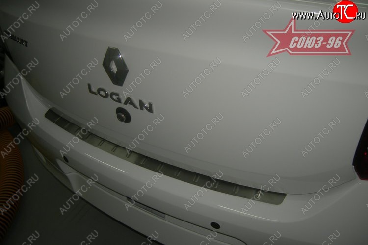 1 439 р. Накладка на задний бампер Souz-96 (штампованная)  Renault Logan  2 (2014-2025) дорестайлинг, рестайлинг  с доставкой в г. Белгород