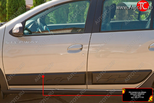 1 439 р. Молдинг двери RA (передний левый) Renault Sandero (B8) рестайлинг (2018-2025) (Глянец, Неокрашенный)  с доставкой в г. Белгород