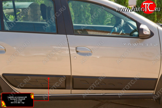 1 219 р. Молдинг двери RA (задний правый) Renault Sandero (B8) рестайлинг (2018-2025) (Поверхность глянец (под покраску), Неокрашенный)  с доставкой в г. Белгород