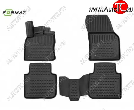 1 019 р. Комплект 3D ковриков салона Format (повышенная износостойкость).  Renault Sandero  (B8) - Sandero Stepway  (B8) (Черные)  с доставкой в г. Белгород