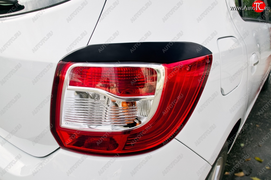 639 р. Реснички задних фонарей RA Renault Sandero (B8) дорестайлинг (2014-2018) (Неокрашенные)  с доставкой в г. Белгород