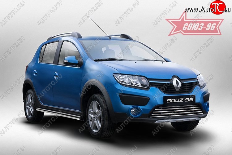 6 569 р. Декоративный элемент воздухозаборника Souz-96 Stepway (d16)  Renault Sandero Stepway  (B8) (2014-2018) дорестайлинг  с доставкой в г. Белгород