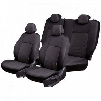 7 199 р. Чехлы сидений Lord Autofashion Дублин (жаккард, 60/40, раздельное заднее сиденье и спинка, подлокотник, отдельный бок, 3Г-образ. подголовника) Geely Emgrand EC7 седан дорестайлинг (2009-2016) (Чёрный, стежок серый)  с доставкой в г. Белгород. Увеличить фотографию 3