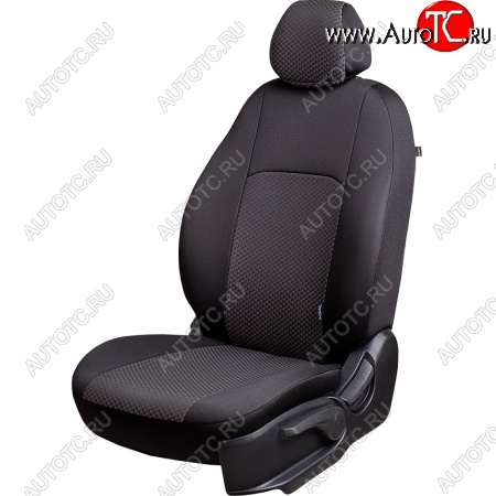 7 199 р. Чехлы сидений Lord Autofashion Дублин (жаккард, 60/40, раздельное заднее сиденье и спинка, подлокотник, отдельный бок, 3Г-образ. подголовника) Geely Emgrand EC7 седан дорестайлинг (2009-2016) (Чёрный, стежок серый)  с доставкой в г. Белгород