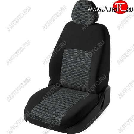 5 399 р. Чехлы сидений Lord Autofashion Дублин (жаккард, 60/40, раздельная спинка и сиденья, 3Г-образ. подголовника) KIA Ceed 2 JD рестайлинг, хэтчбэк (2015-2018) (Чёрный, зигзаг)  с доставкой в г. Белгород