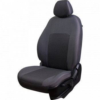 Чехлы сидений Lord Autofashion Дублин (жаккард, 60/40, раздельная задняя спинка, 2Г-образ. подголовника) KIA Rio  3 QB (2011-2017) дорестайлинг седан, рестайлинг седан (Серый, Сеул серый)