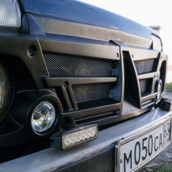 1 259 р. Декоративная решетка радиатора Autodemic (с противотуманками) Лада нива 4х4 2121 3 дв. 1-ый рестайлинг (2019-2021)  с доставкой в г. Белгород. Увеличить фотографию 2