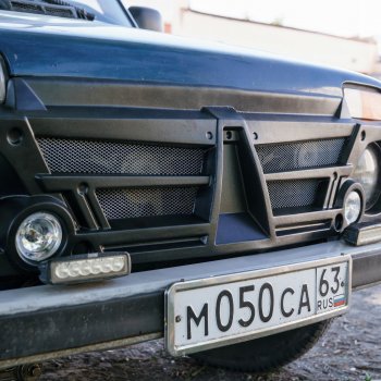 1 259 р. Декоративная решетка радиатора Autodemic (с противотуманками) Лада нива 4х4 2121 3 дв. 1-ый рестайлинг (2019-2021)  с доставкой в г. Белгород. Увеличить фотографию 3