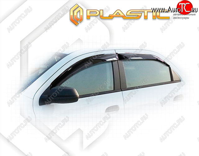2 199 р. Ветровики дверей CA-Plastic Chevrolet Cobalt седан дорестайлинг (2011-2016) (Classic полупрозрачный, Без хром. молдинга)  с доставкой в г. Белгород
