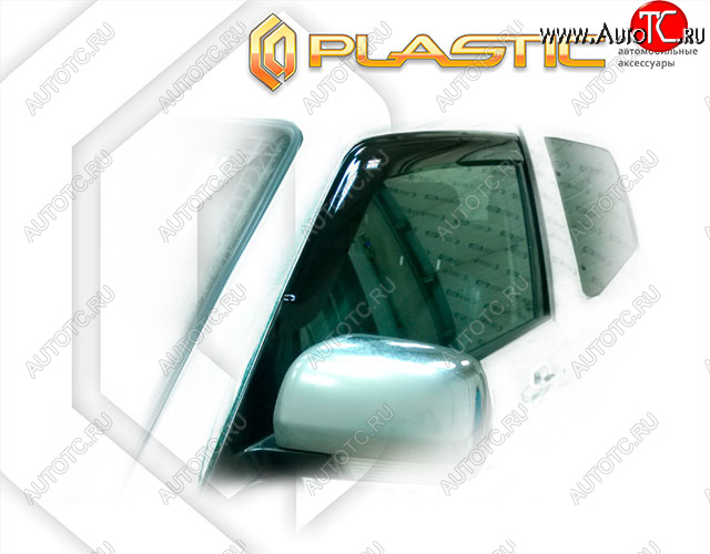 1 999 р. Ветровики дверей CA-Plastic Mitsubishi Pajero 4 V80 дорестайлинг (2006-2011) (Classic полупрозрачный, Без хром. молдинга)  с доставкой в г. Белгород