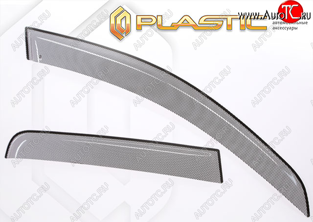 2 399 р. Ветровики дверей CA-Plastic Toyota Succeed дорестайлинг (2002-2014) (Шелкография черная, Без хром. молдинга)  с доставкой в г. Белгород