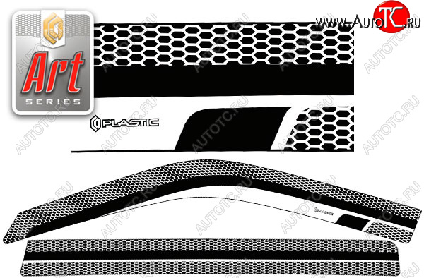 2 399 р. Ветровики дверей CA-Plastic Toyota Succeed дорестайлинг (2002-2014) (Серия Art графит, без хром. молдинга, крепление скотч)  с доставкой в г. Белгород