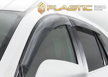 2 399 р. Ветровики дверей CA-Plastic Toyota Succeed дорестайлинг (2002-2014) (Серия Art графит, без хром. молдинга, крепление скотч)  с доставкой в г. Белгород. Увеличить фотографию 2