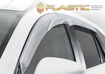 2 399 р. Ветровики дверей CA-Plastic Toyota Succeed дорестайлинг (2002-2014) (Серия Art серебро, без хром. молдинга, крепление скотч)  с доставкой в г. Белгород. Увеличить фотографию 2