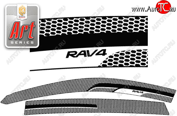 2 479 р. Ветровики дверей CA-Plsastic Toyota RAV4 XA40 5 дв. дорестайлинг (2012-2015) (Серия Art серебро, без хром. молдинга)  с доставкой в г. Белгород
