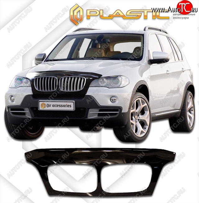 2 799 р. Дефлектор капота (exclusive) CA-Plastic BMW X5 E70 рестайлинг (2010-2013) (Classic чёрный, Без надписи)  с доставкой в г. Белгород