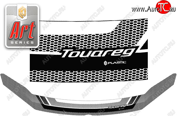 2 799 р. Дефлектор капота CA-Plastic Volkswagen Touareg 2 NF дорестайлинг (2010-2014) (Art графит)  с доставкой в г. Белгород