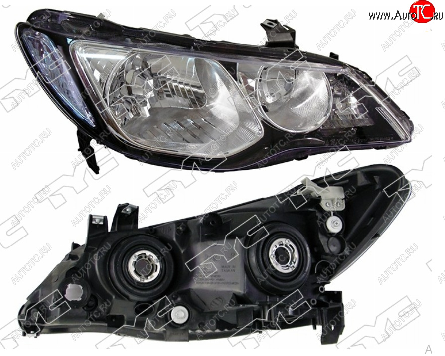 8 749 р. Правая фара (поворот голубой, евросвет) TYC Honda Civic FD седан дорестайлинг (2005-2008)  с доставкой в г. Белгород