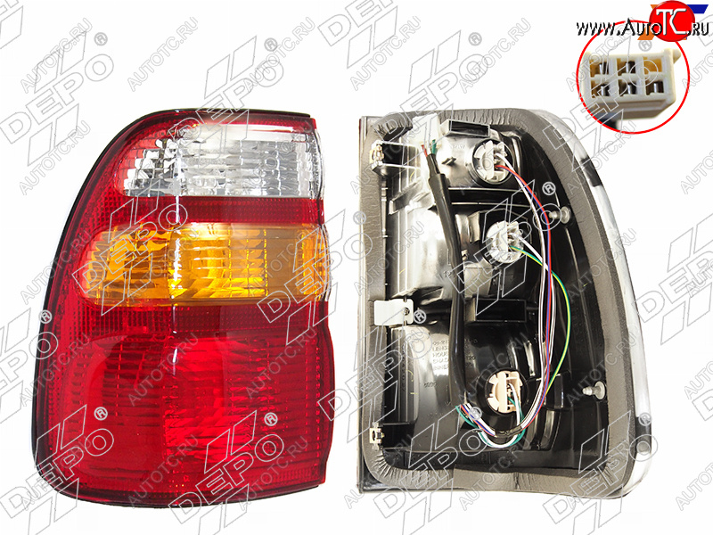 4 499 р. Левый фонарь задний DEPO Toyota Land Cruiser 10 100 1-ый рестайлинг (2002-2005)  с доставкой в г. Белгород