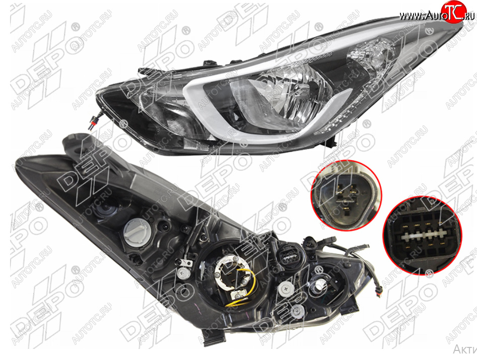 13 999 р. Левая фара (под корректор) DEPO Hyundai Elantra MD рестайлинг (2013-2016)  с доставкой в г. Белгород
