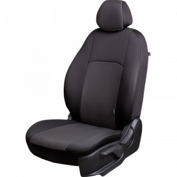 Чехлы сидений Lord Autofashion Дублин (комплектация Люкс Комфорт, жаккард, 60/40, раздельная задняя спинка и сиденье, 3Г-образных подголовника) Лада Гранта ( 2190,  2191) (2011-2017) седан  дорестайлинг, седан дорестайлинг  (Чёрный, стежок серый)