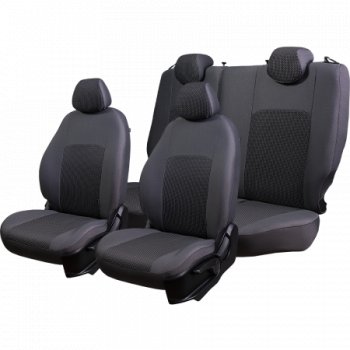 5 399 р. Чехлы сидений Lord Autofashion Дублин (комплектация Стандарт Норма, жаккард, цельная задняя спинка, 3Г-образных подголовника) Лада Гранта 1 2191 лифтбэк дорестайлинг  (2011-2013) (Серый, Сеул серый)  с доставкой в г. Белгород. Увеличить фотографию 3