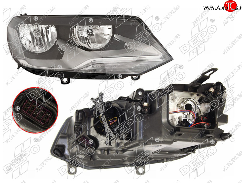 6 499 р. Правая фара (галоген, с корректором) DEPO Volkswagen Touareg 2 NF дорестайлинг (2010-2014)  с доставкой в г. Белгород