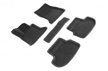 5 699 р. Коврики в салон EVA (3D, ромб, чёрные) Seintex BMW 5 серия F10 рестайлинг, седан (2013-2017)  с доставкой в г. Белгород. Увеличить фотографию 2