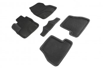 5 399 р. Коврики в салон EVA (МКПП, 3D, ромб, чёрные) Seintex Ford Focus 3 универсал рестайлинг (2014-2019)  с доставкой в г. Белгород. Увеличить фотографию 2