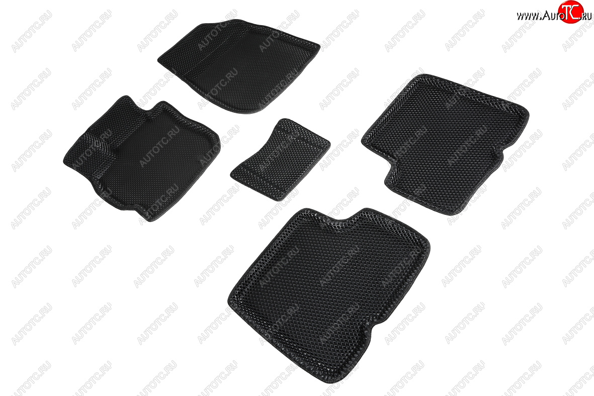 4 849 р. Коврики в салон EVA (3D, ромб, чёрные) Seintex Nissan Almera G15 седан (2012-2019)  с доставкой в г. Белгород