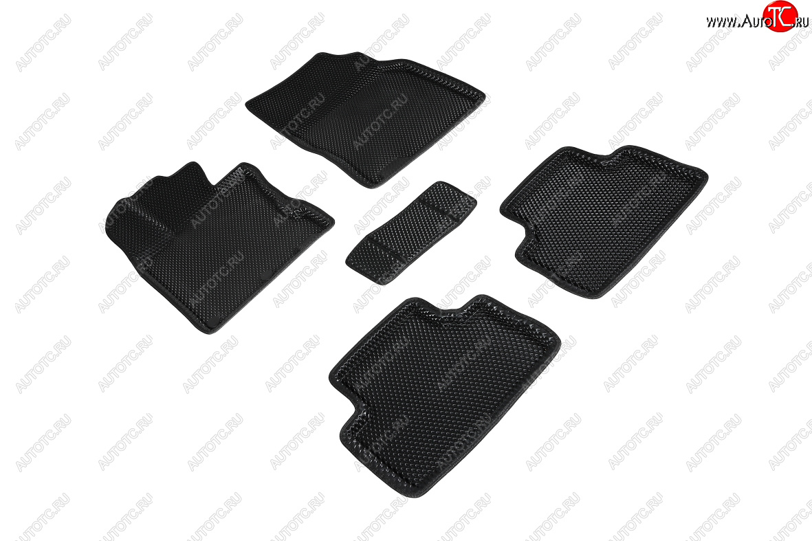 5 399 р. Коврики в салон EVA (3D, ромб, чёрные) Seintex Nissan Qashqai 2 J11 дорестайлинг (2013-2019)  с доставкой в г. Белгород
