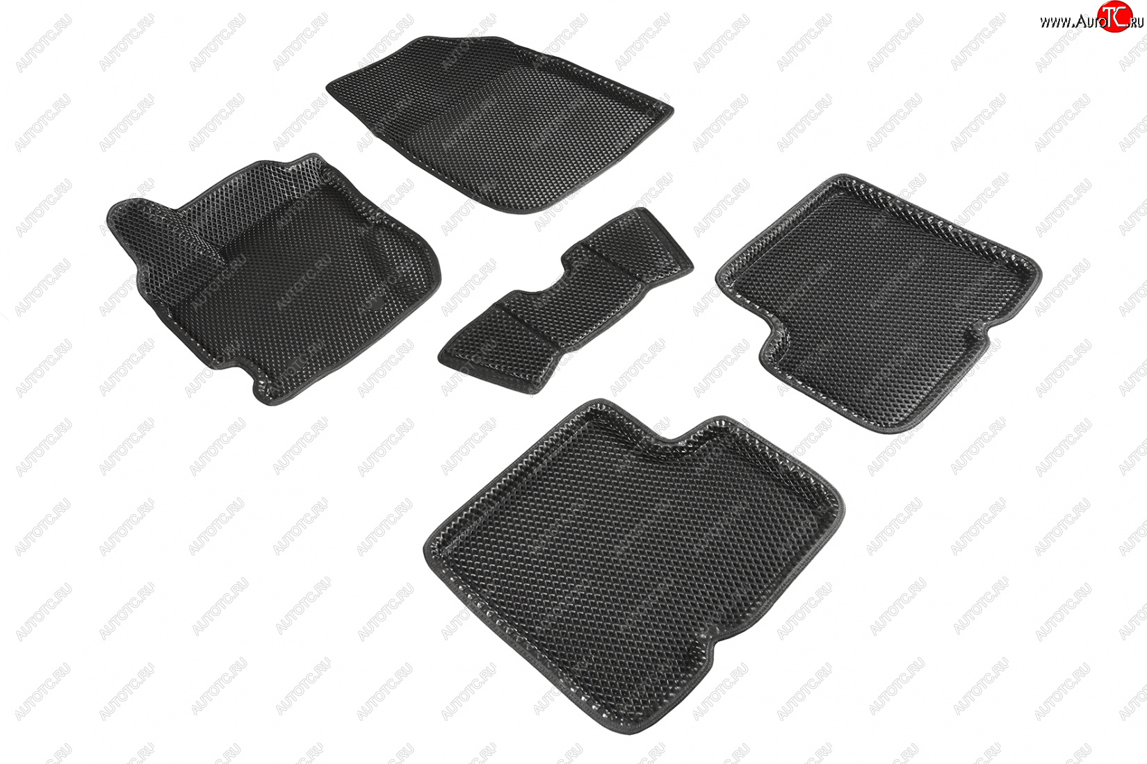 5 399 р. Коврики в салон EVA (3D, ромб, чёрные) Seintex Renault Duster HS рестайлинг (2015-2021)  с доставкой в г. Белгород