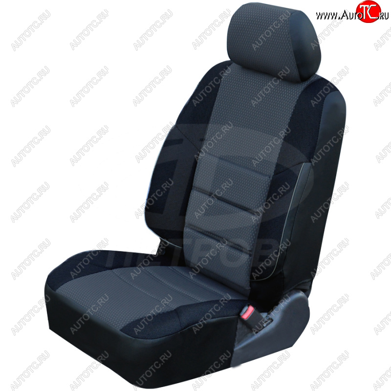 3 999 р. Чехлы сидений (экокожа-жаккард) Петров А10 Renault Kangoo KW0 дорестайлинг (2008-2013) (Черный)  с доставкой в г. Белгород