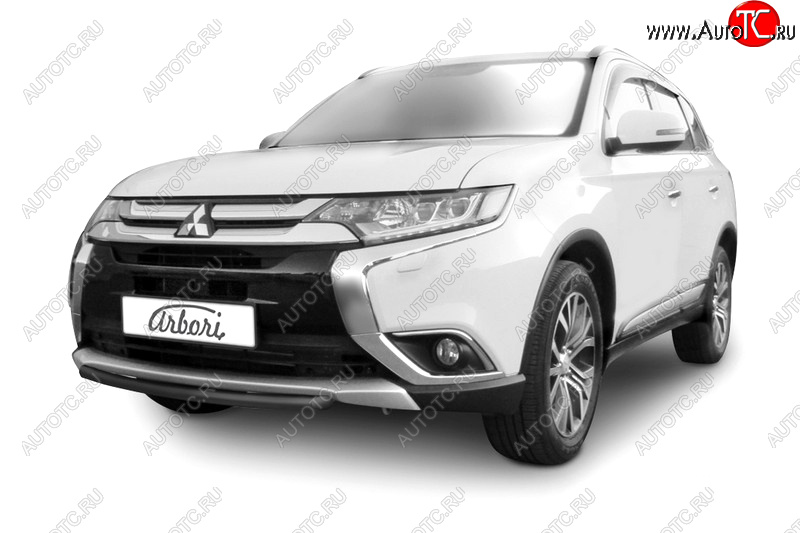12 349 р. Защита переднего бампера (короткая диаметр 57 мм) Arbori Mitsubishi Outlander GF 2-ой рестайлинг (2015-2018)  с доставкой в г. Белгород