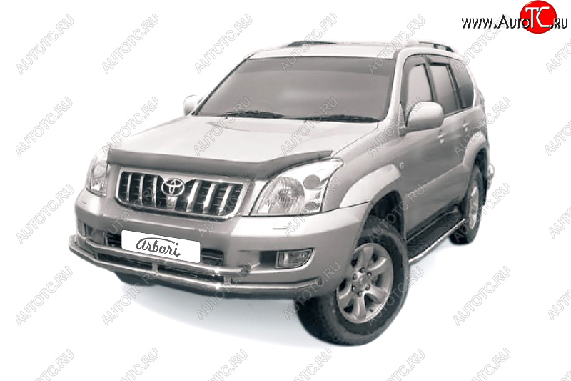 25 999 р. Защита переднего бампера двойная (диаметр 57+57 мм) Arbori Toyota Land Cruiser Prado J120 (2002-2009)  с доставкой в г. Белгород